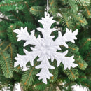 Set 12 Fiocco Neve con Glitter H12,6 cm Bianco-2