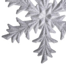 Set 12 Fiocco Neve con Glitter H12,6 cm Bianco-3