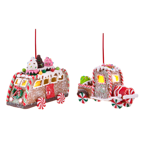 Set mit 2 Autos+Wohnwagen mit Led 8,5 cm Weiß/Braun/Rosa prezzo