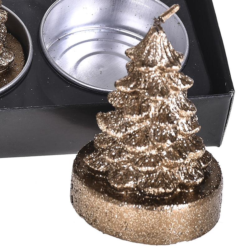 Porta tealight Albero, 24 Pezzi H5,5 cm Oro-3