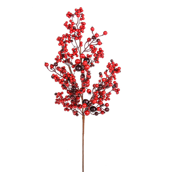 Set 6 Äste Beeren und Ilex H76 cm Rot sconto