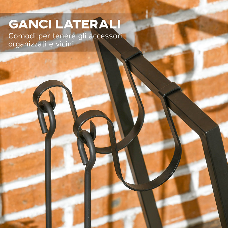 Scaffale Portalegna con Ganci 45x32x58 cm in Acciaio Nero – acquista su  Giordano Shop