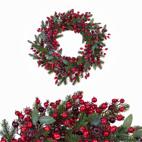 Weihnachtskranz mit roten Beeren Ø50 cm Rot acquista