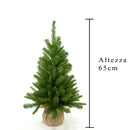 Set 2 Mini Albero di Natale Artificiale H65 cm Abete con Sacco 64 Tips Verde-2