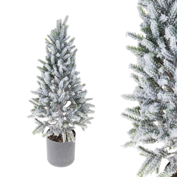 prezzo Set 2 Mini Künstlicher Weihnachtsbaum H48 cm Grüne verschneite Tanne