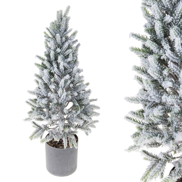 Künstlicher Mini-Weihnachtsbaum Fichte H60 cm mit Schneegrün bedeckt acquista