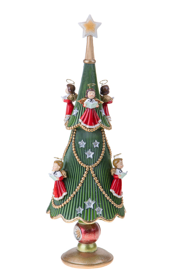 Weihnachtsbaum mit Engeln und Led 60 cm Grün sconto