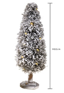 Albero innevato Slim con 24 Led H60 cm Marrone-2