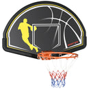 Canestro Basket per Bambini e Adulti 110x90x70 cm  in Acciaio e PE Nero e Giallo-1