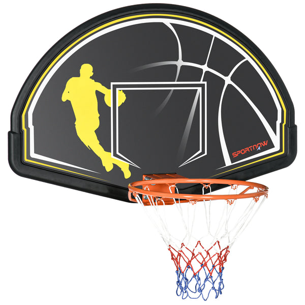 acquista Canestro Basket per Bambini e Adulti 110x90x70 cm  in Acciaio e PE Nero e Giallo