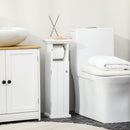 Mobiletto Bagno 21,5x17,8x66,5 cm con Porta Carta Igienica in Legno MDF Bianco-2