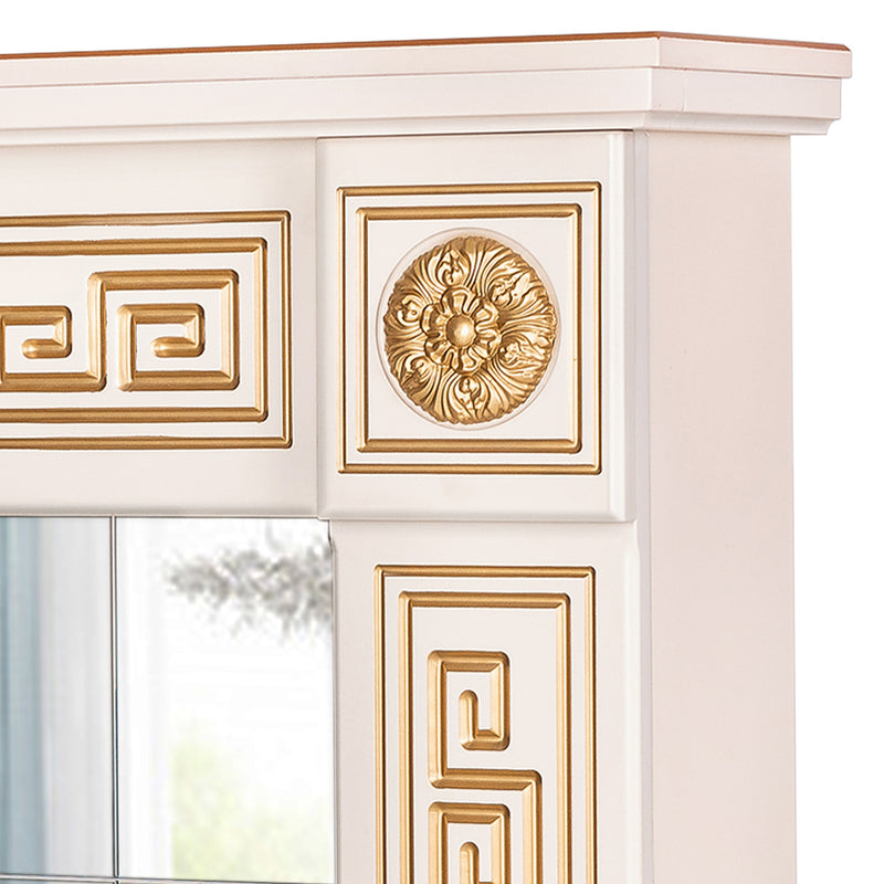 Camino Decorativo da Pavimento 102x110x30 cm con Specchio  Versailles Gold Plus-3