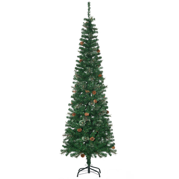 online Weihnachtsbaum H195 cm 556 Zweige mit grünen dekorativen Tannenzapfen