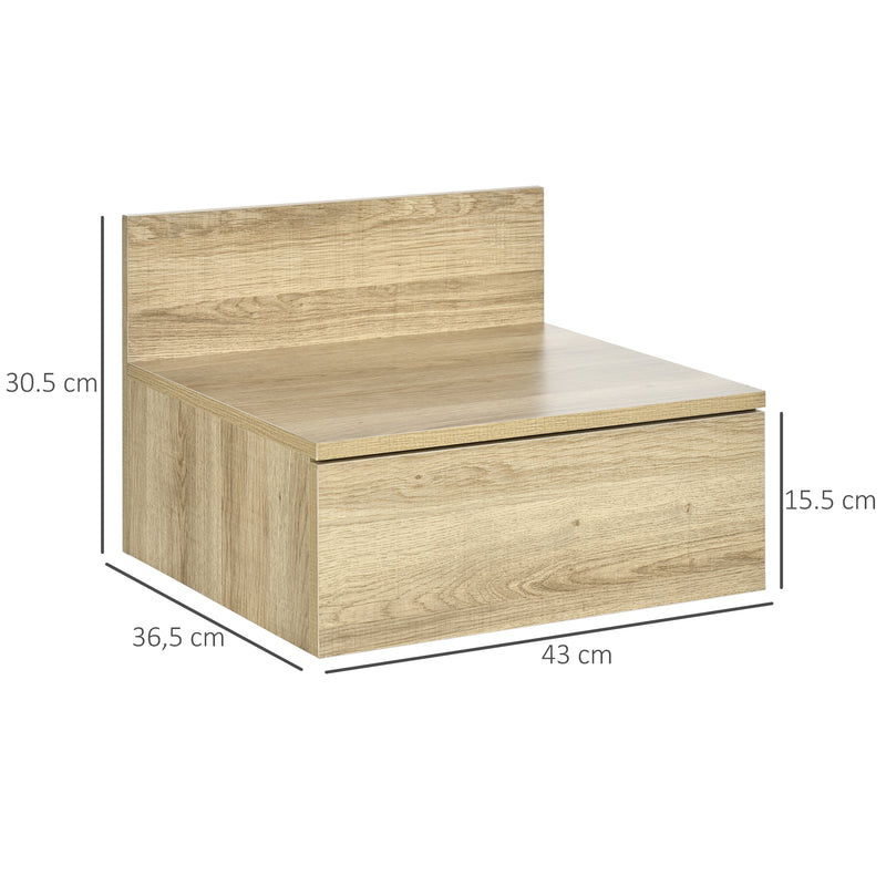 Set 2 Comodini Sospesi 43x36,5x30,5 cm in Truciolato Naturale-3