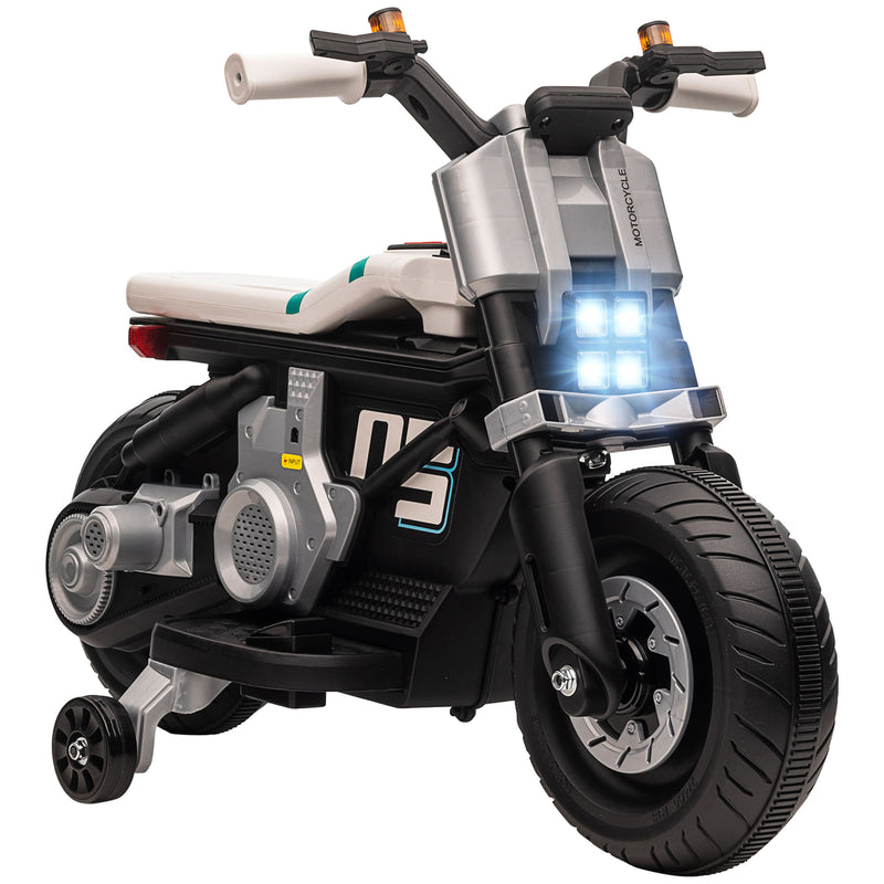 Moto Elettrica per Bambini 6V   Bianca e Nera-1