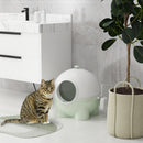 Lettiera per Gatti max 4 Kg 53x51x48 cm con Paletta in Polipropilene Bianca e Verde-2