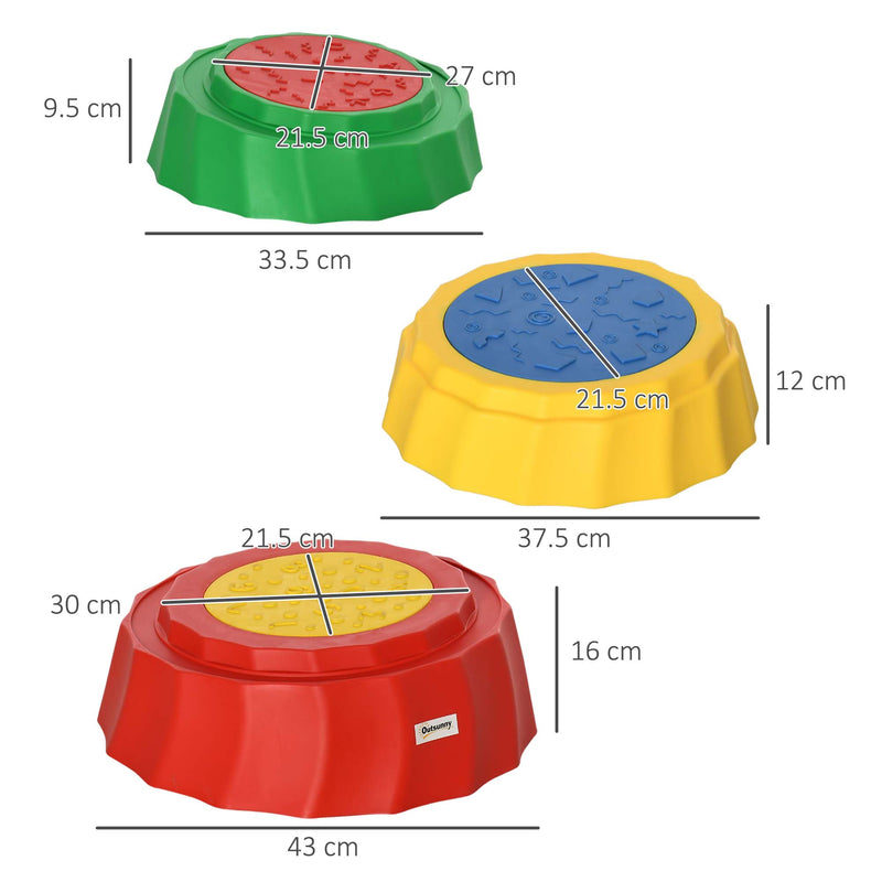 Percorso di Equilibrio 3 Pezzi per Bambini 3-6 Anni con Pietre di Fiume Antiscivolo e Impilabili-3